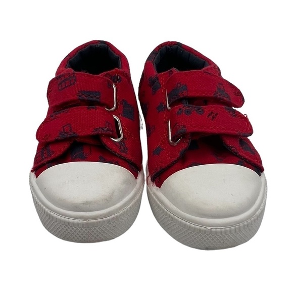 K KomForme Red Blue Car Truck Canvas Sneakers Size 5 Toddler - Picture 3 of 8